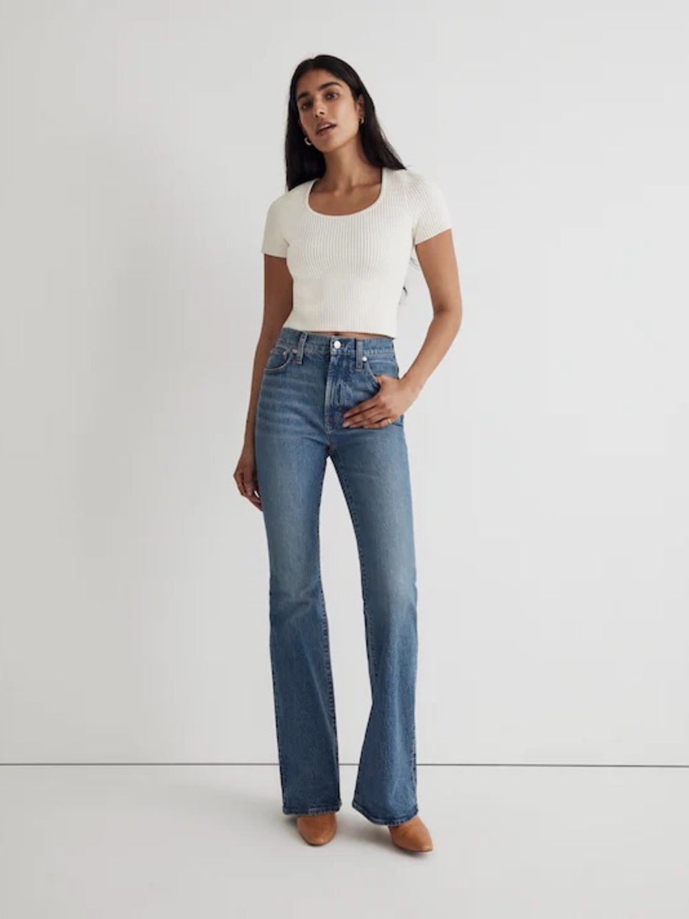 Madewell Medium Blue High-Rise Flare Jeans